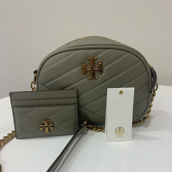Tory Burch Handbags - Tory Burch Gray Kira Crossbody Bag with Gold Accents